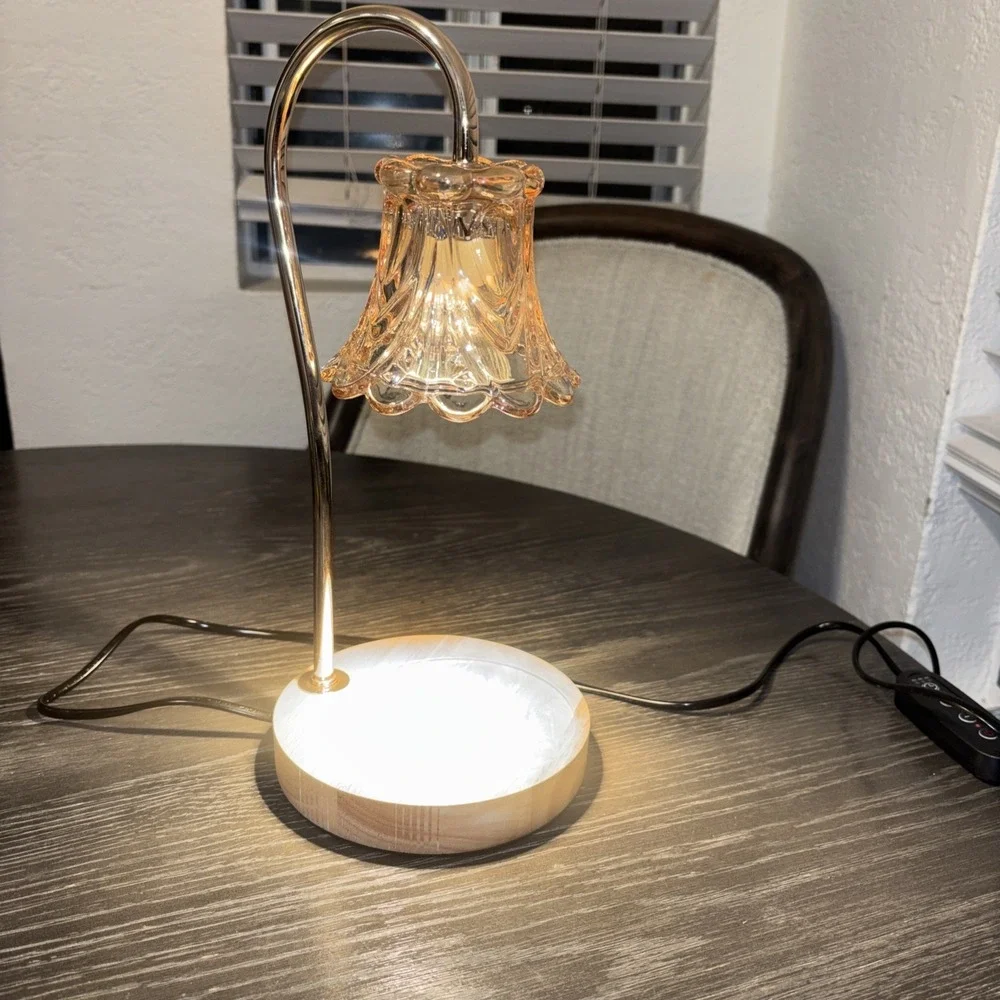 Candle Warmer Lamp with Timer Dimmable, Lily Rose Gold‎